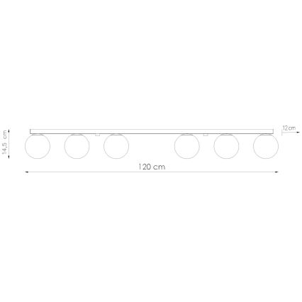 Loftlampe YOLI 6xG9/12W/230V sort