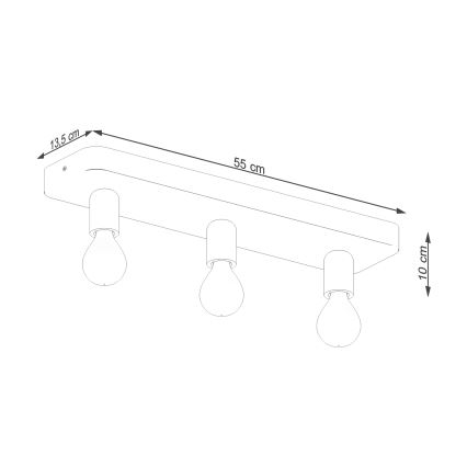 Spotlampe TAVO 3xE27/15W/230V beton