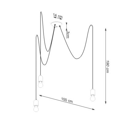 Pendel NESO 3xE27/15W/230V edderkop beton
