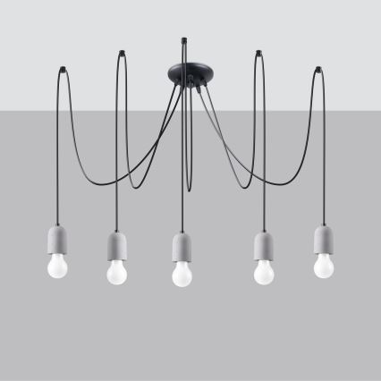 Pendel NESO 5xE27/15W/230V edderkop beton