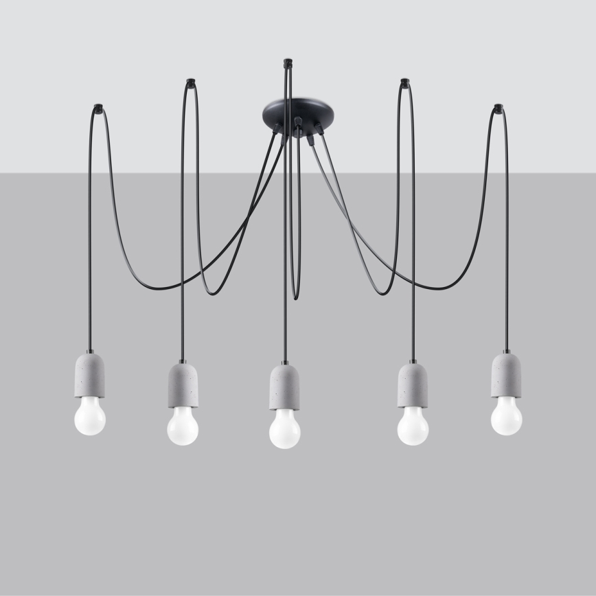 Pendel NESO 5xE27/15W/230V edderkop beton