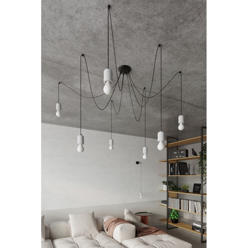 Pendel NESO 5xE27/15W/230V edderkop beton