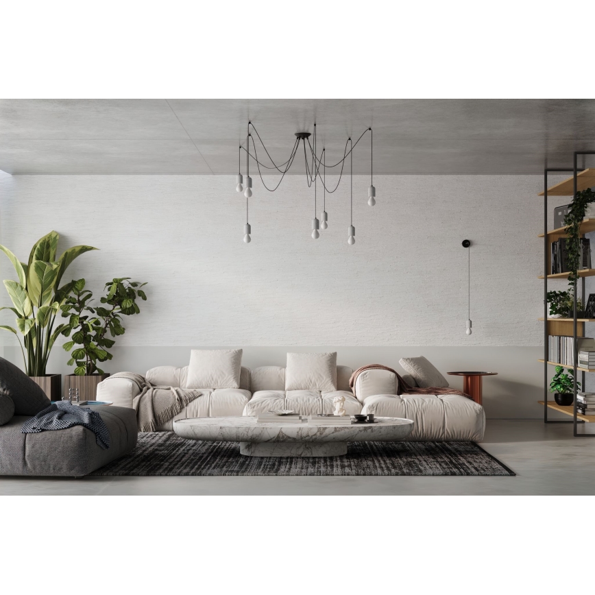 Pendel NESO 5xE27/15W/230V edderkop beton