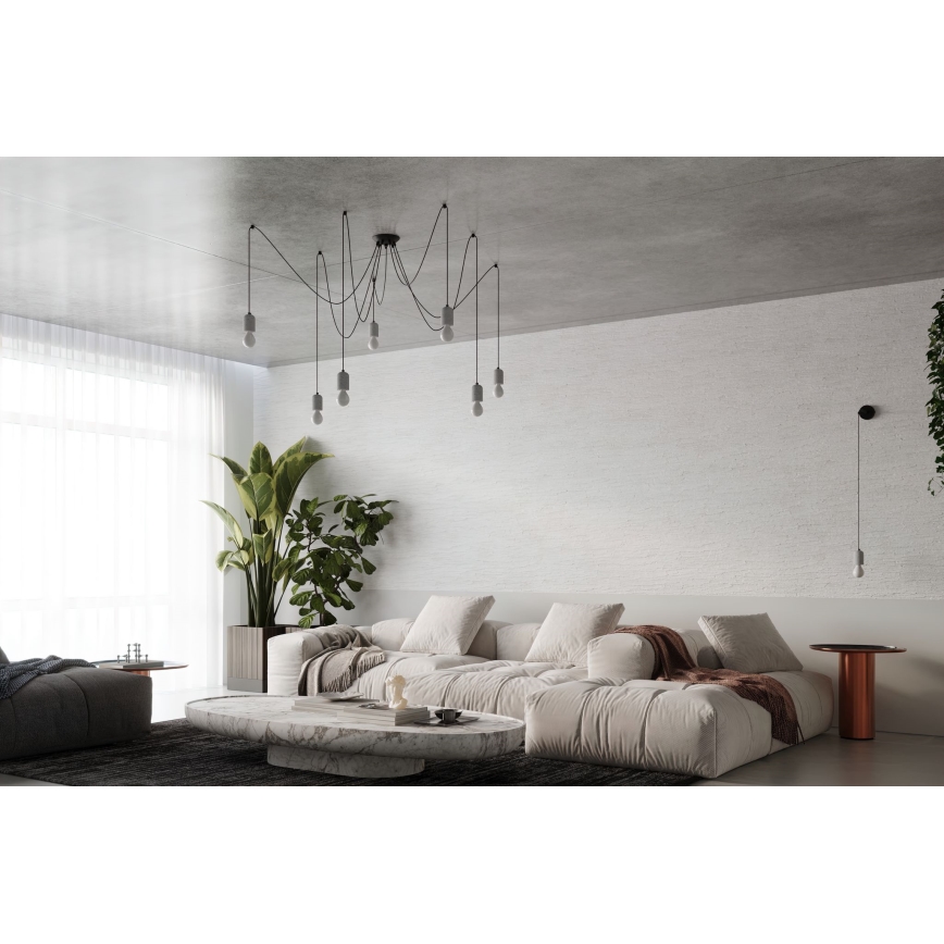 Pendel NESO 5xE27/15W/230V edderkop beton
