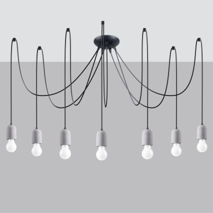 Pendel NESO 7xE27/15W/230V edderkop beton