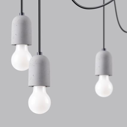 Pendel NESO 7xE27/15W/230V edderkop beton