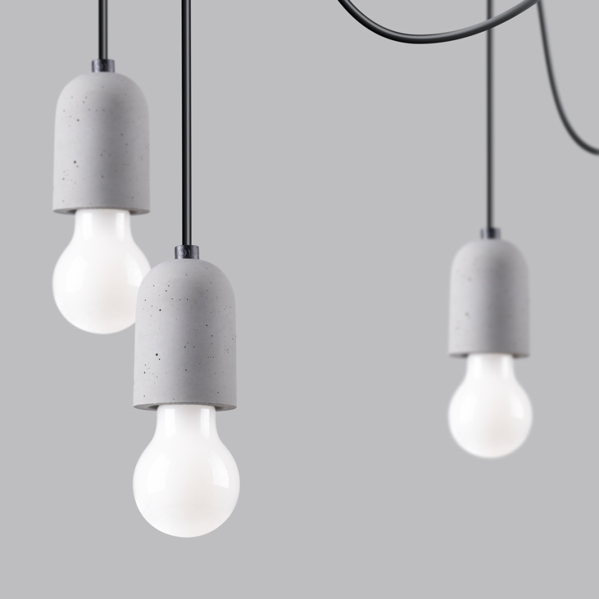 Pendel NESO 7xE27/15W/230V edderkop beton