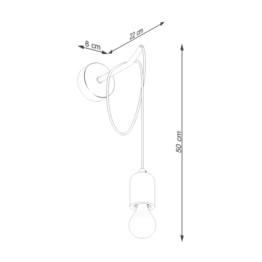 Væglampe NESO 1xE27/15W/230V beton