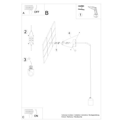 Væglampe NESO 1xE27/15W/230V beton