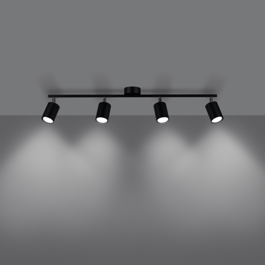 Spotlampe LEMMI 4xGU10/10W/230V sort