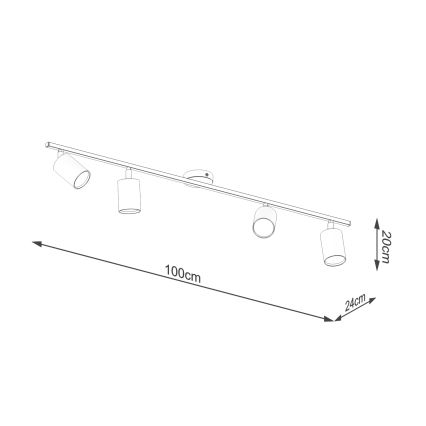 Spotlampe LEMMI 4xGU10/10W/230V sort