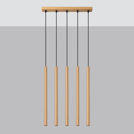Pendel PASTELO 5xG9/8W/230V guldfarvet