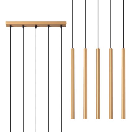 Pendel PASTELO 5xG9/8W/230V guldfarvet