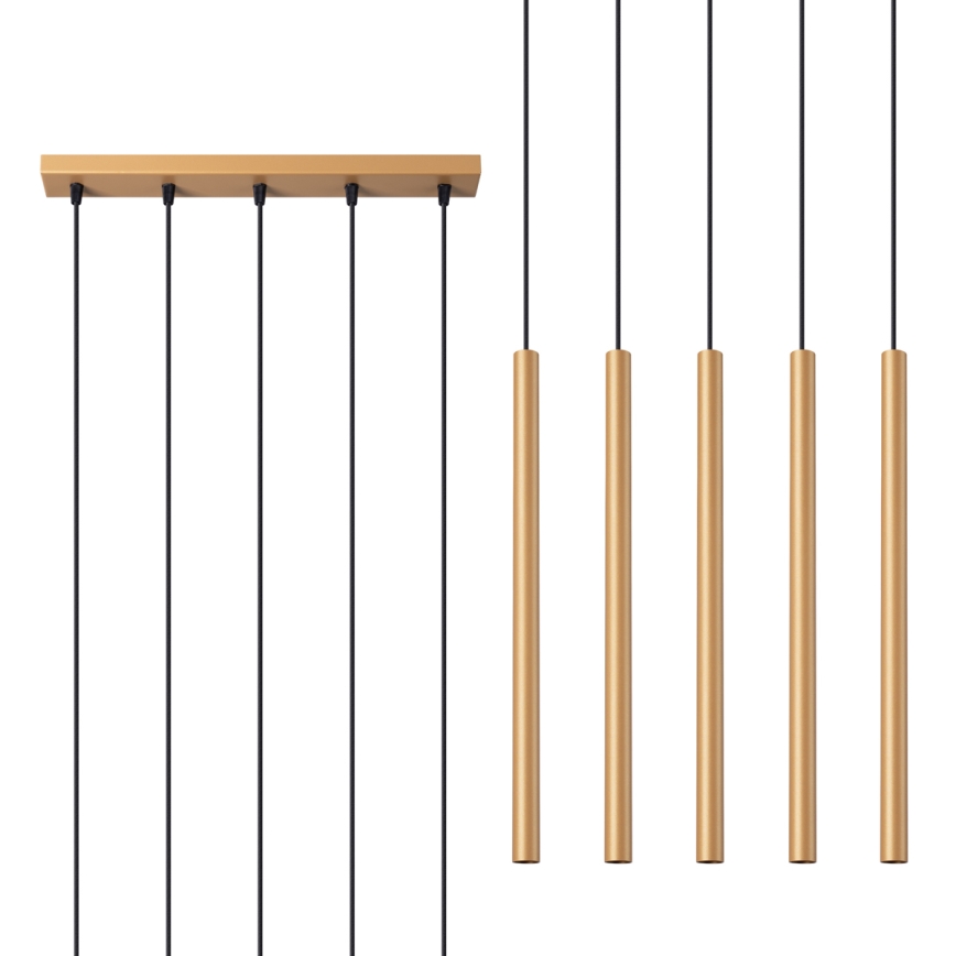Pendel PASTELO 5xG9/8W/230V guldfarvet