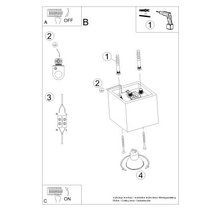 Spotlampe QUAD 1xGU10/10W/230V guldfarvet