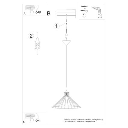 Pendel EDA 1xE27/15W/230V sort