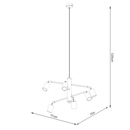 Pendel LEMMI 6xGU10/10W/230V hvid