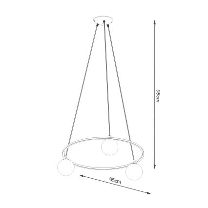 Pendel YOLI 3xG9/8W/230V sort