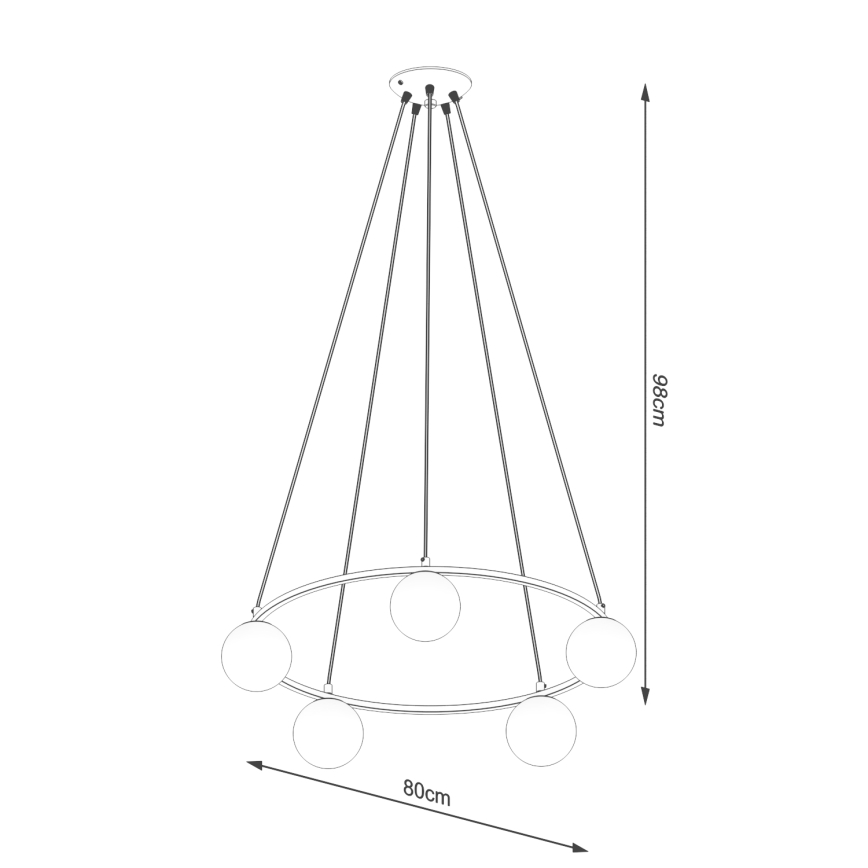 Pendel YOLI 5xG9/8W/230V sort