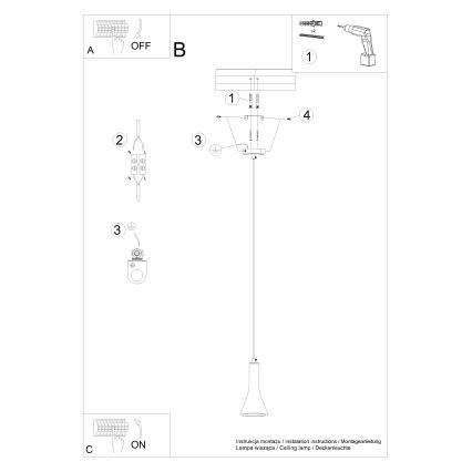 Pendel REA 1xE14/12W/230V beton