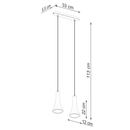 Pendel REA 2xE14/12W/230V beton