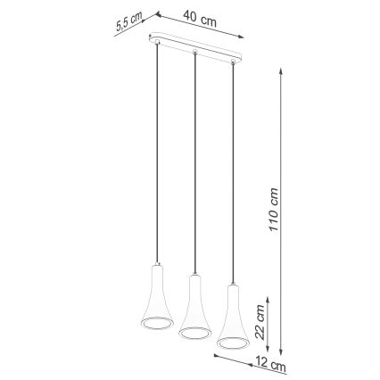 Pendel REA 3xE14/12W/230V beton