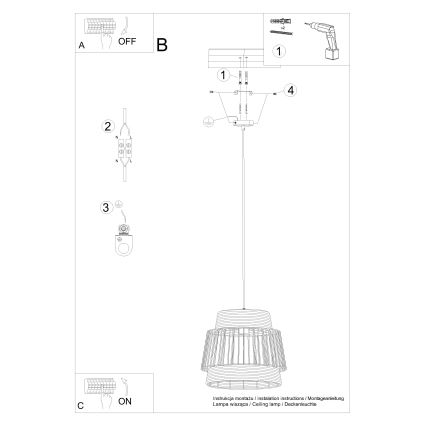 Pendel BRILO 1xE27/15W/230V