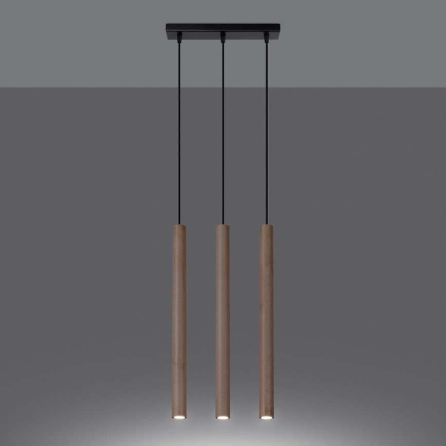 Pendel PASTELO 3xG9/8W/230V bøg