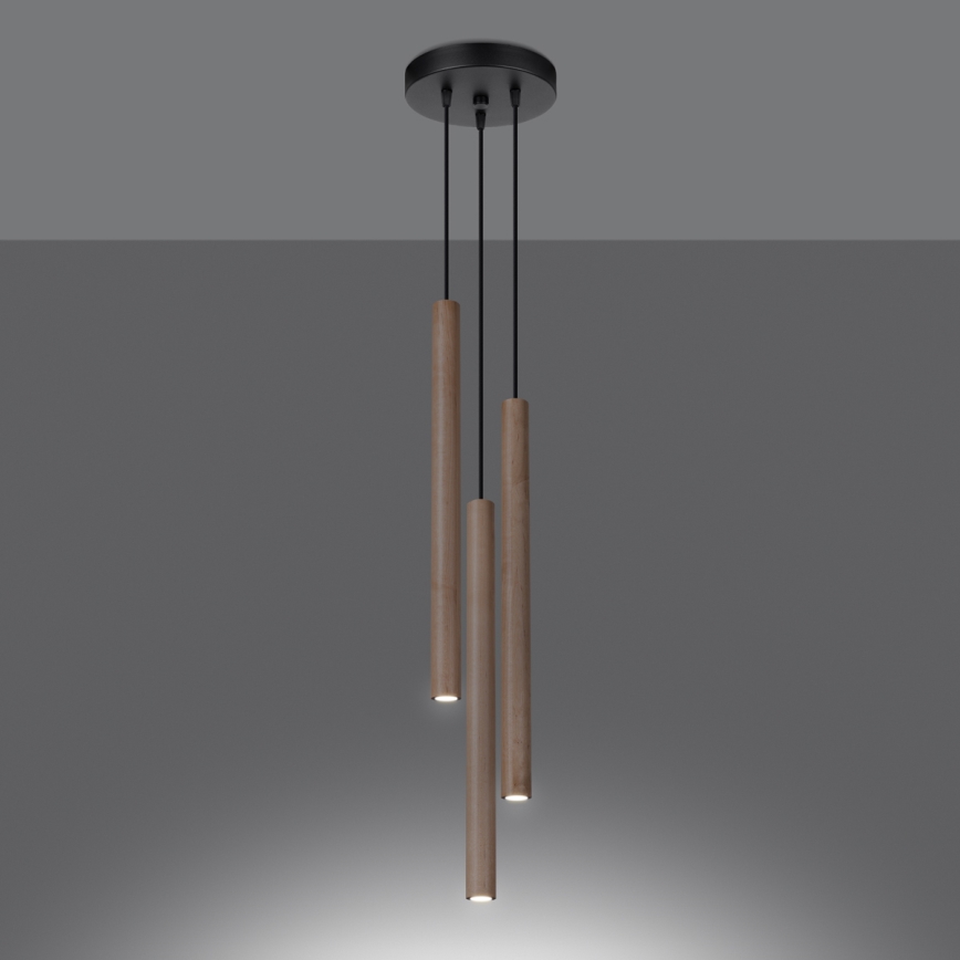 Pendel PASTELO 3xG9/8W/230V bøg