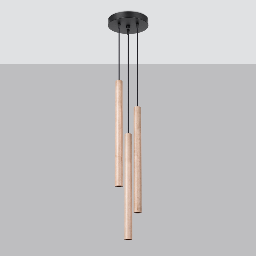 Pendel PASTELO 3xG9/8W/230V bøg