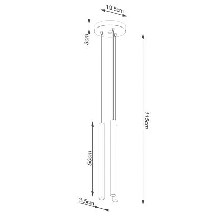 Pendel PASTELO 3xG9/8W/230V bøg