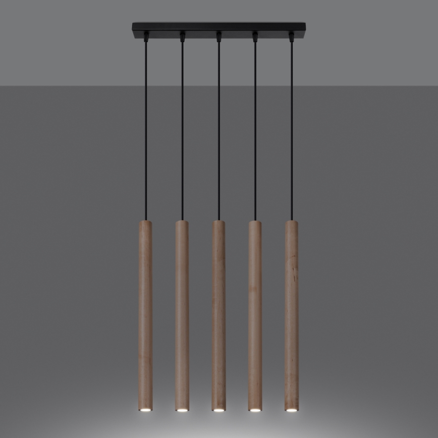 Pendel PASTELO 5xG9/8W/230V bøg