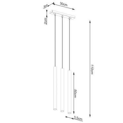 Pendel PASTELO 3xG9/8W/230V beton