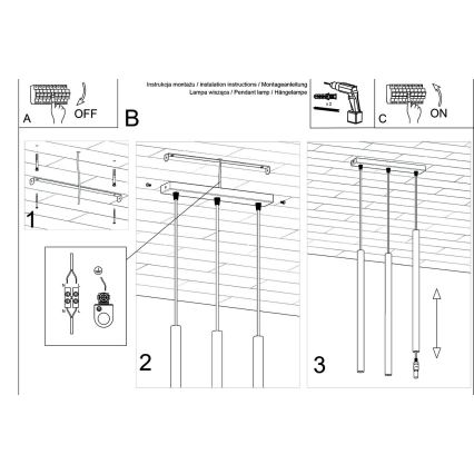 Pendel PASTELO 3xG9/8W/230V beton