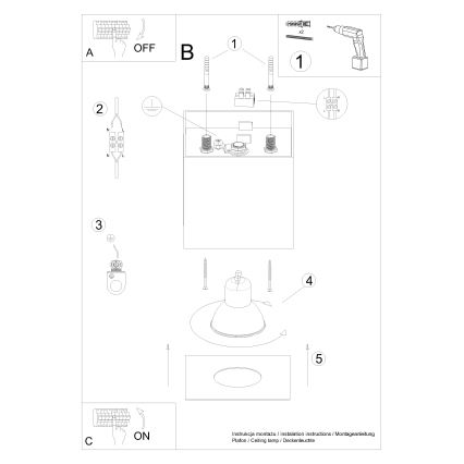 Spotlampe HATI 1xGU10/10W/230V hvid