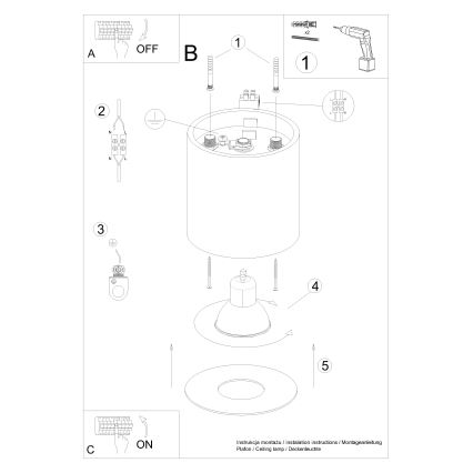 Spotlampe MIKA 1xGU10/10W/230V sort