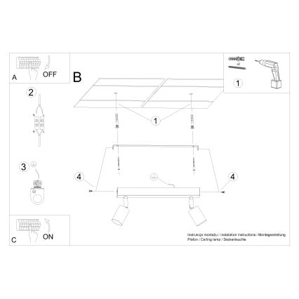 Spotlampe VERDO 2xGU10/10W/230V hvid/bøg