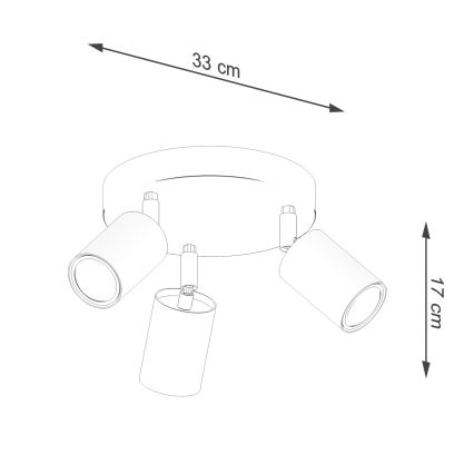 Spotlampe VERDO 3xGU10/10W/230V hvid/bøg