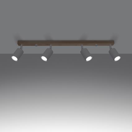 Spotlampe VERDO 4xGU10/10W/230V hvid/bøg