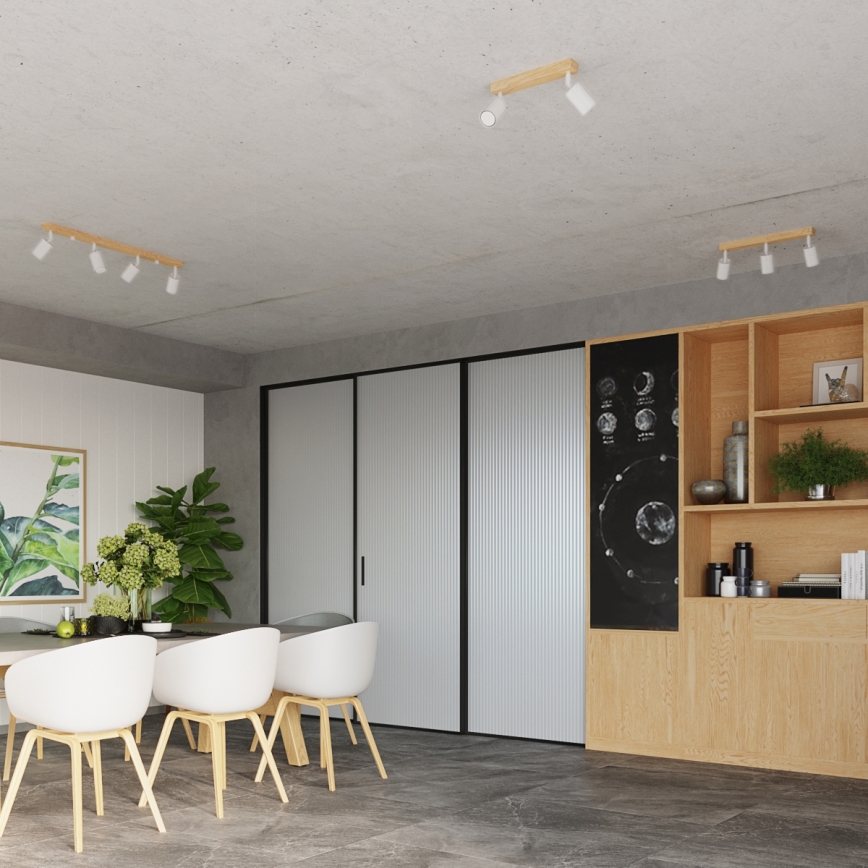 Spotlampe VERDO 4xGU10/10W/230V hvid/bøg