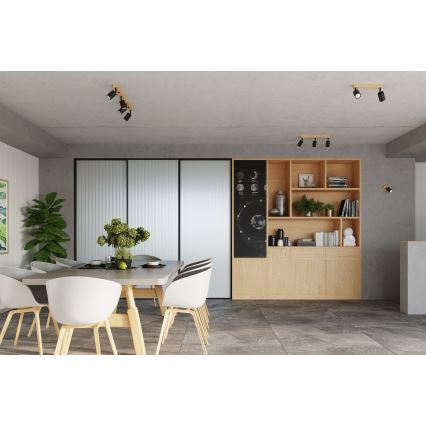 Vægspot VERDO 1xGU10/10W/230V sort/bøg