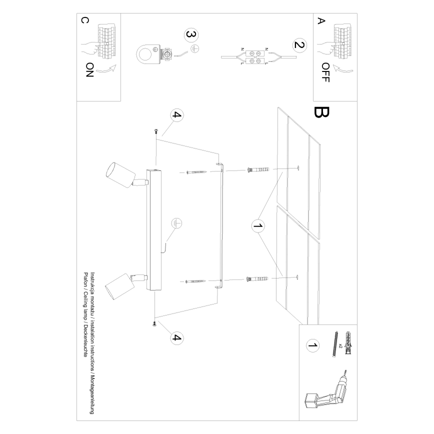 Spotlampe VERDO 2xGU10/10W/230V sort/bøg