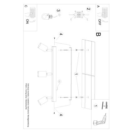 Spotlampe VERDO 3xGU10/10W/230V sort/bøg