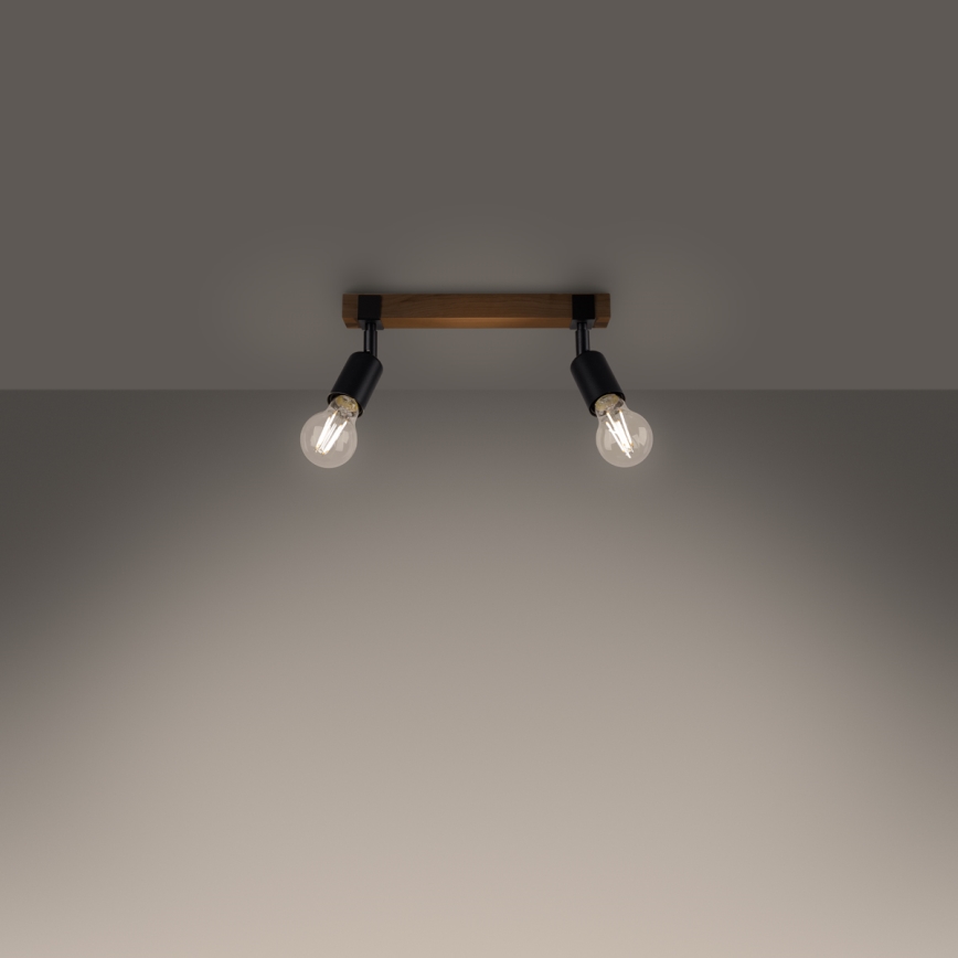 Spotlampe ZUCA 2xE27/15W/230V sort/eg