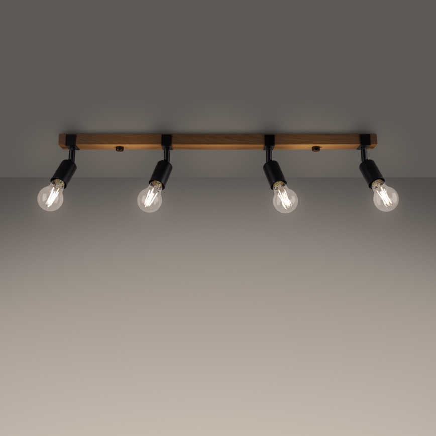 Spotlampe ZUCA 4xE27/15W/230V sort/eg