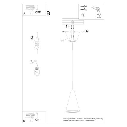 Pendel LOGE 1xE27/15W/230V beton