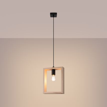 Pendel ARIES 1xE27/15W/230V bøg/beige