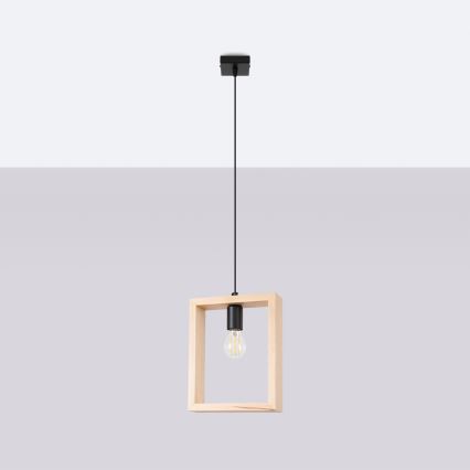 Pendel ARIES 1xE27/15W/230V bøg/beige
