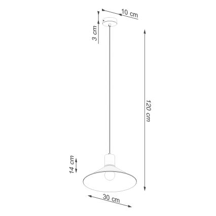 Pendel JAGA 1xE27/15W/230V diameter 30 cm hvid