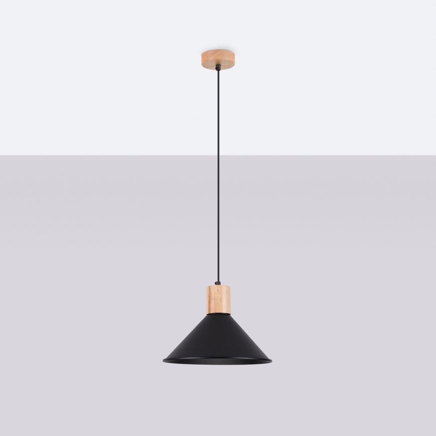 Pendel JAGA 1xE27/15W/230V diameter 30 cm sort